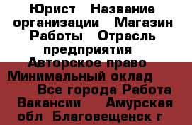 Юрист › Название организации ­ Магазин Работы › Отрасль предприятия ­ Авторское право › Минимальный оклад ­ 30 000 - Все города Работа » Вакансии   . Амурская обл.,Благовещенск г.